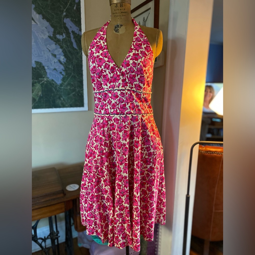 Lilly Pulitzer Floral Palm Beach Willa Halter Dress, Size 14 EUC